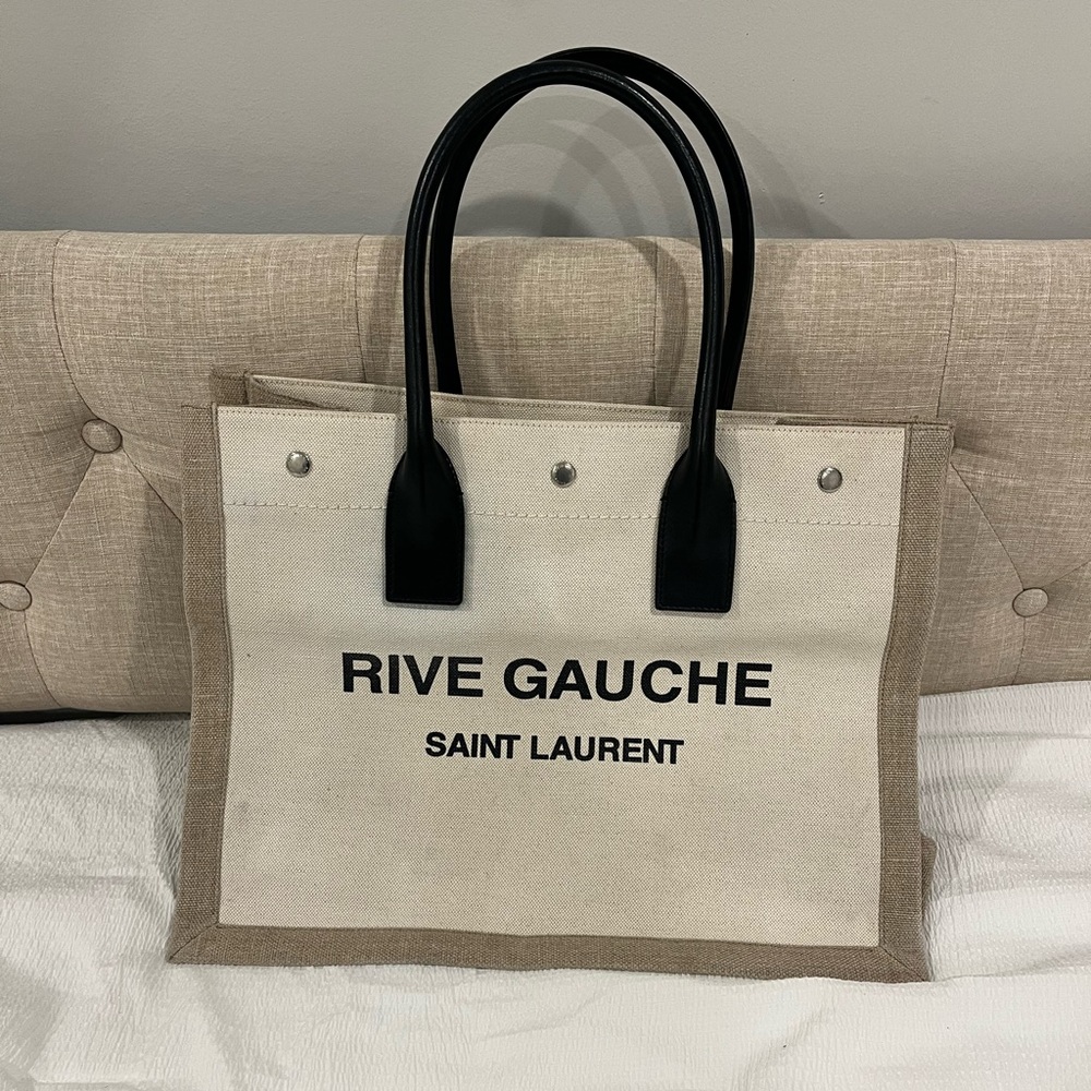 Saint Laurent Small Rive Gauche Canvas Tote